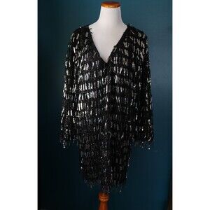 Zara Black Sequin Mini Dress